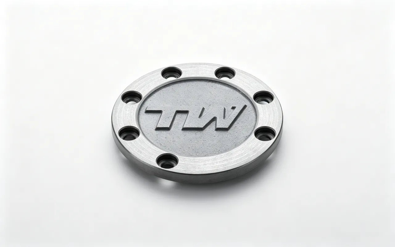 End cap dengan counterbore logo